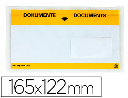 100 sobres autoadhesivos Q-Connect portadocumentos 165x122 mm.